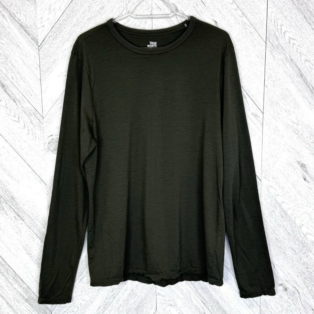 True North Base Layer Tee Top Shirt Merino Wool Green Mens Size Medium Gorpcore